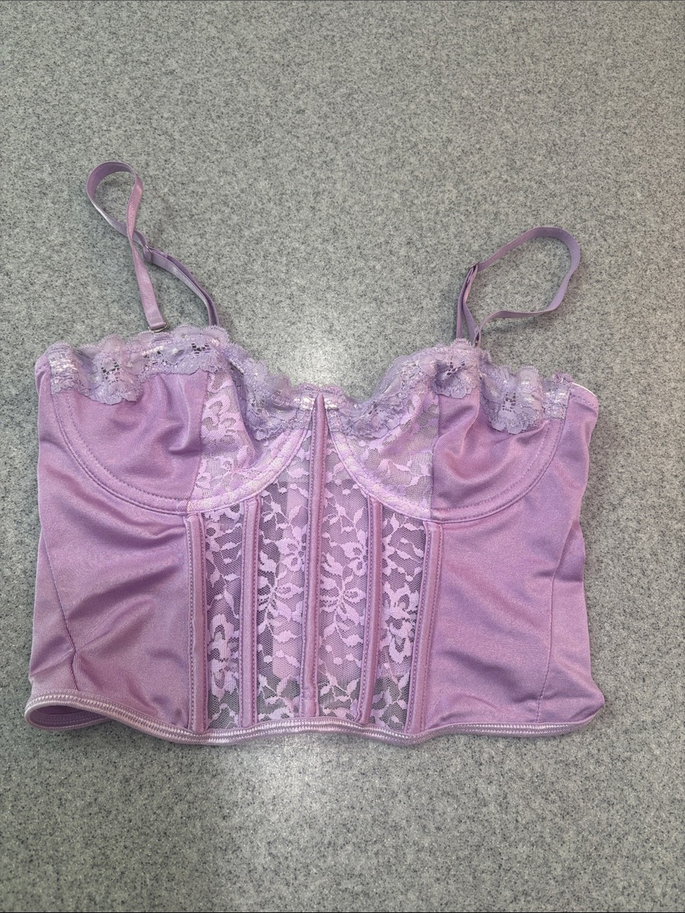 Lilac Lace Corset Crop Top